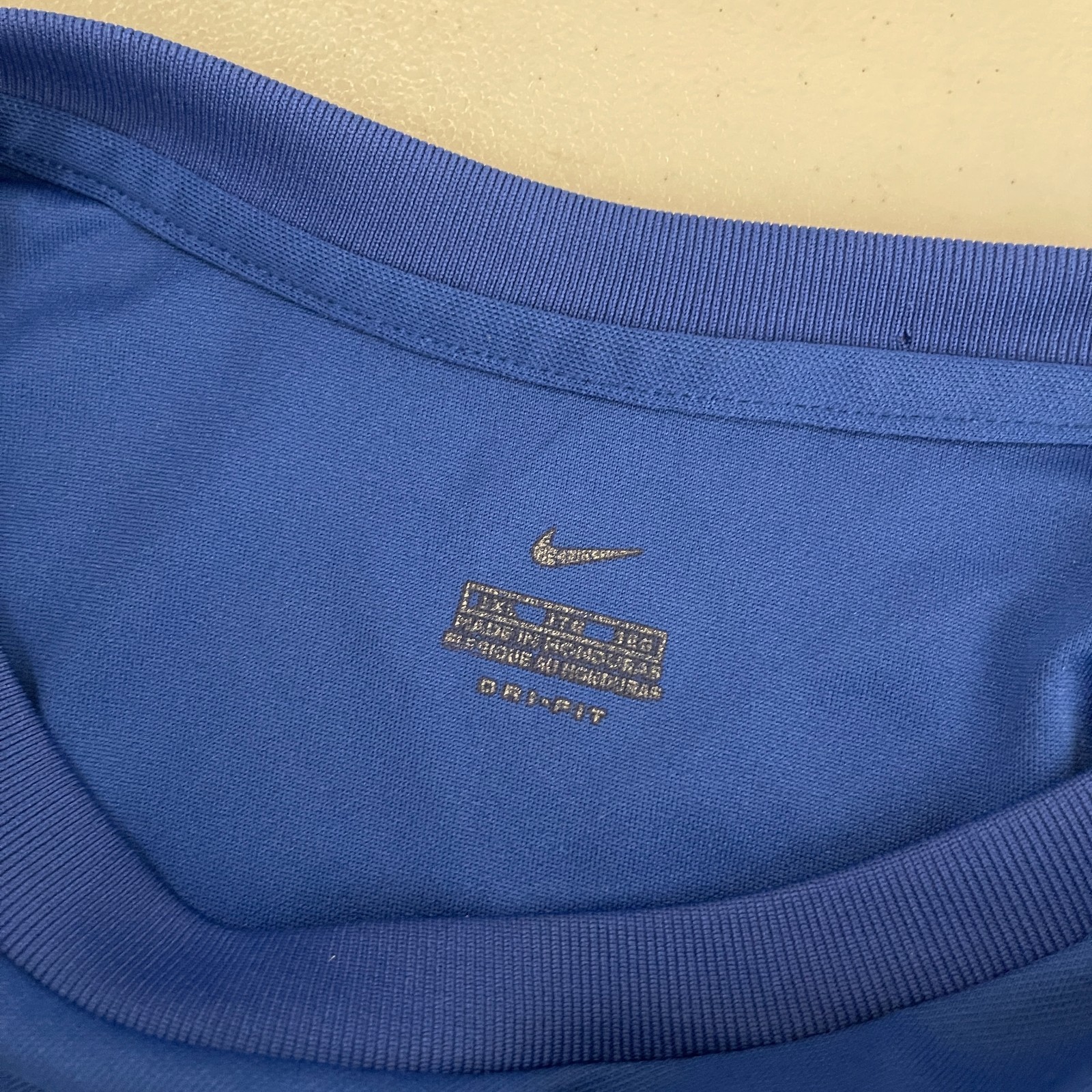 Nike T-Shirt Men's XL 1XL Blue Short Sleeve Solid Athletic Crew Neck Shirt gallery