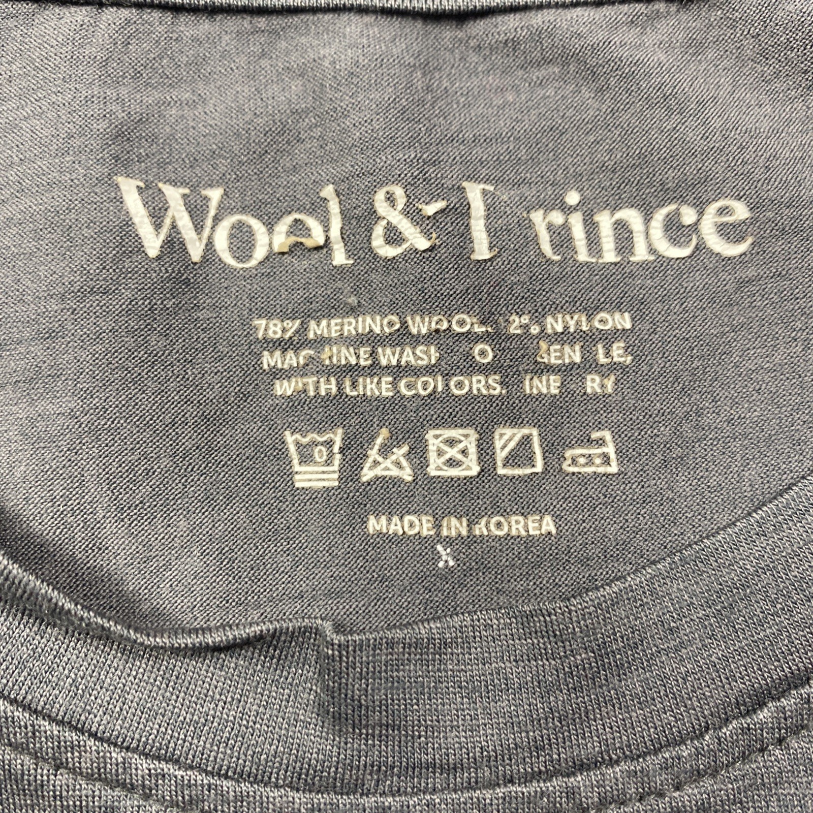 Wool & Prince Merino Blend Crew T-Shirt Gray Men's XXL gallery