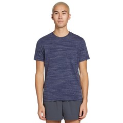 VRST Men’s Essential Pocket Tee, Medium, Darker Ardosia Slt Marble Blue