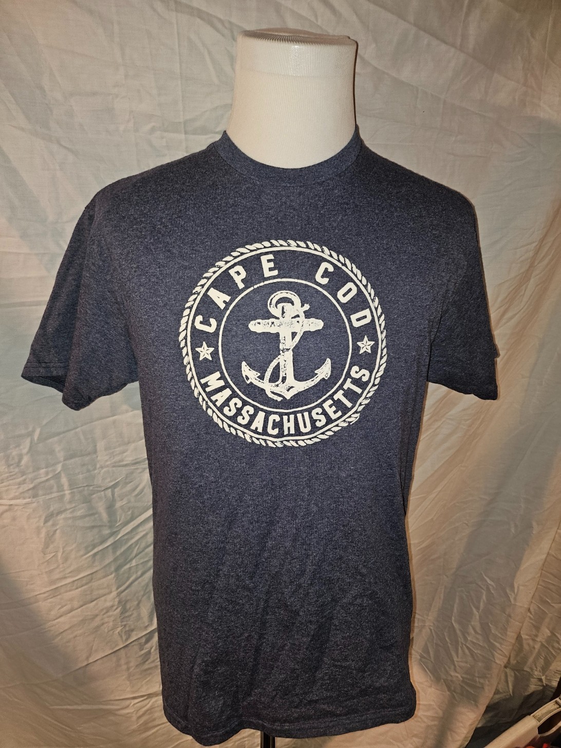 Cape Cod Massachusetts Blue SHort Sleeve Cotton T-Shirt Men’s Size Large