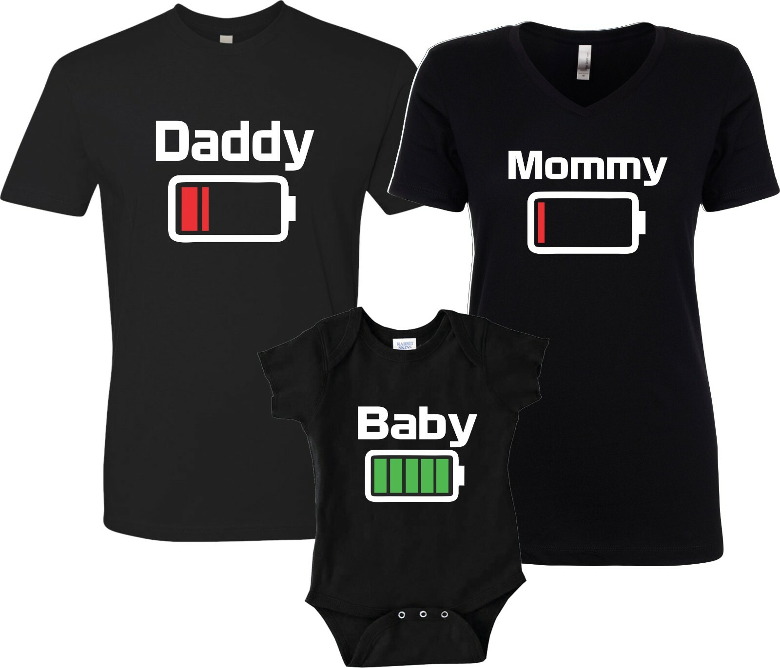 Battery Family mommy daddy and baby Family Birthday Cute matching T-Shirts gallery