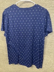 Men’s Craft + Flow Blue Crewneck Tshirt With Palm Tree Print Size L