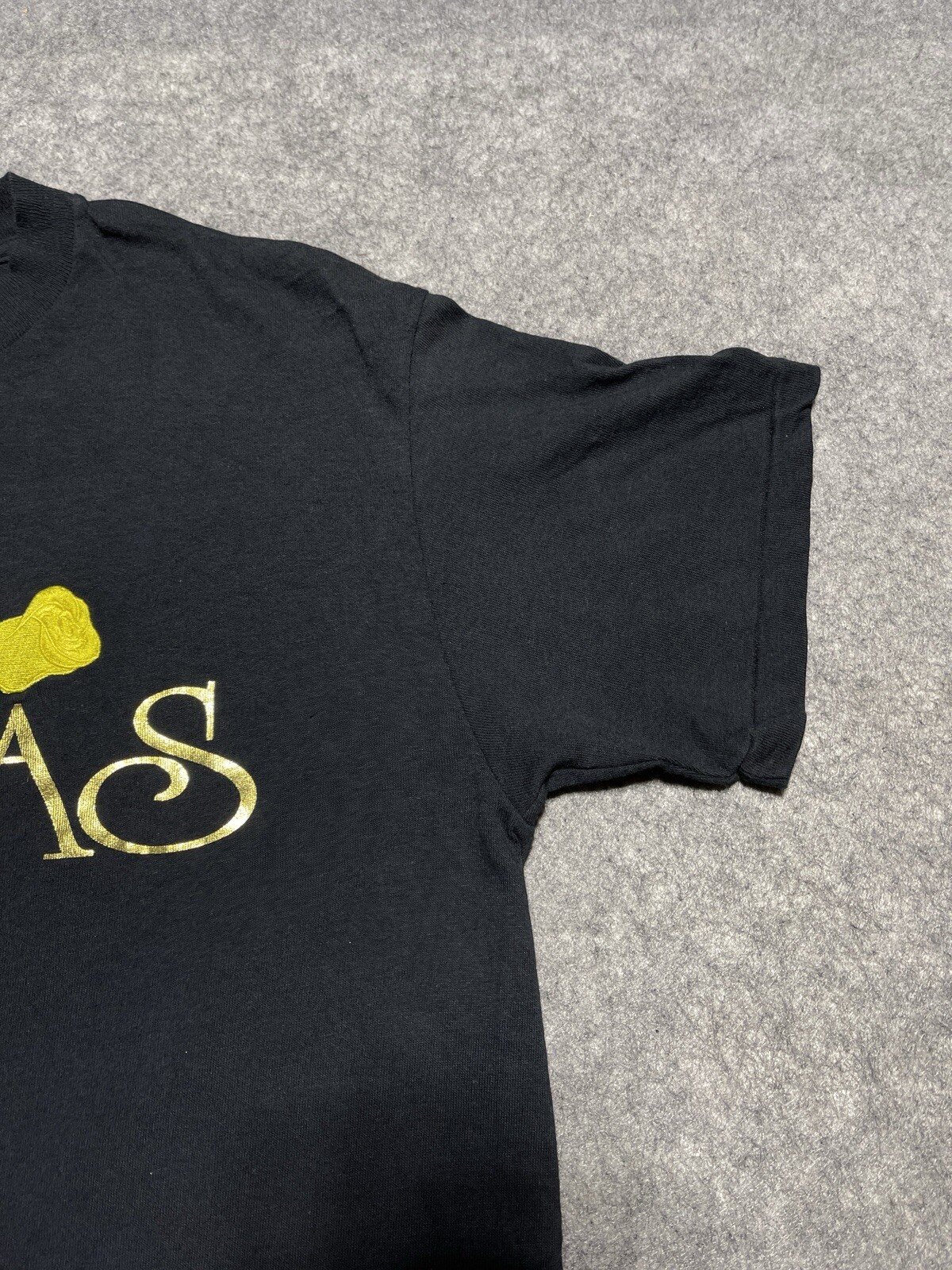 Yellow Rose of TEXAS Black Single Stitch VINTAGE USA Made Shirt Medium Embroider gallery