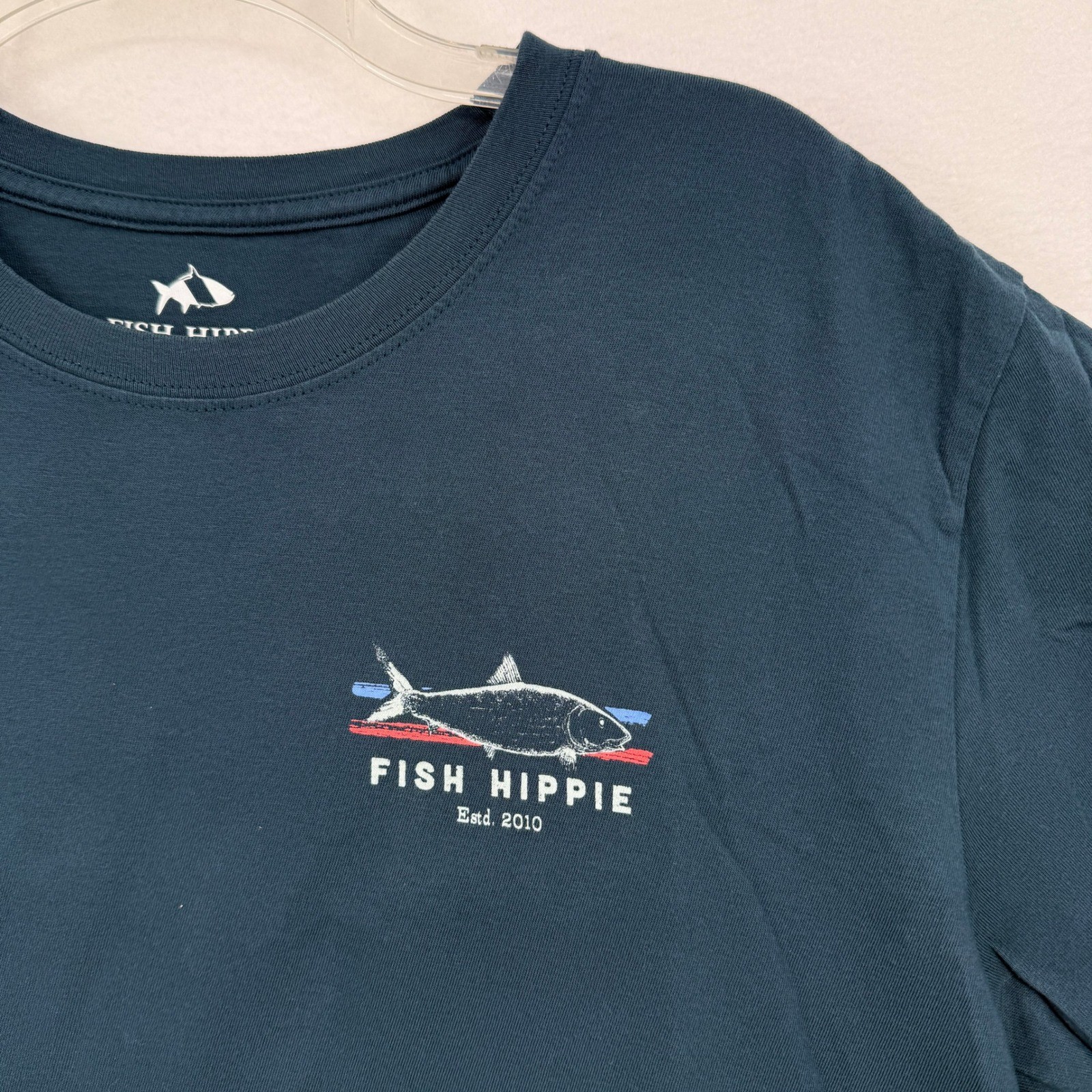 Fish Hippie T Shirt Mens Large Blue Bonefish Flats Collection Graphic Tee gallery