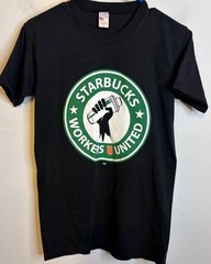 Starbucks Workers United Employee Union Short Sleeve Small Coffee Activist Shirt
