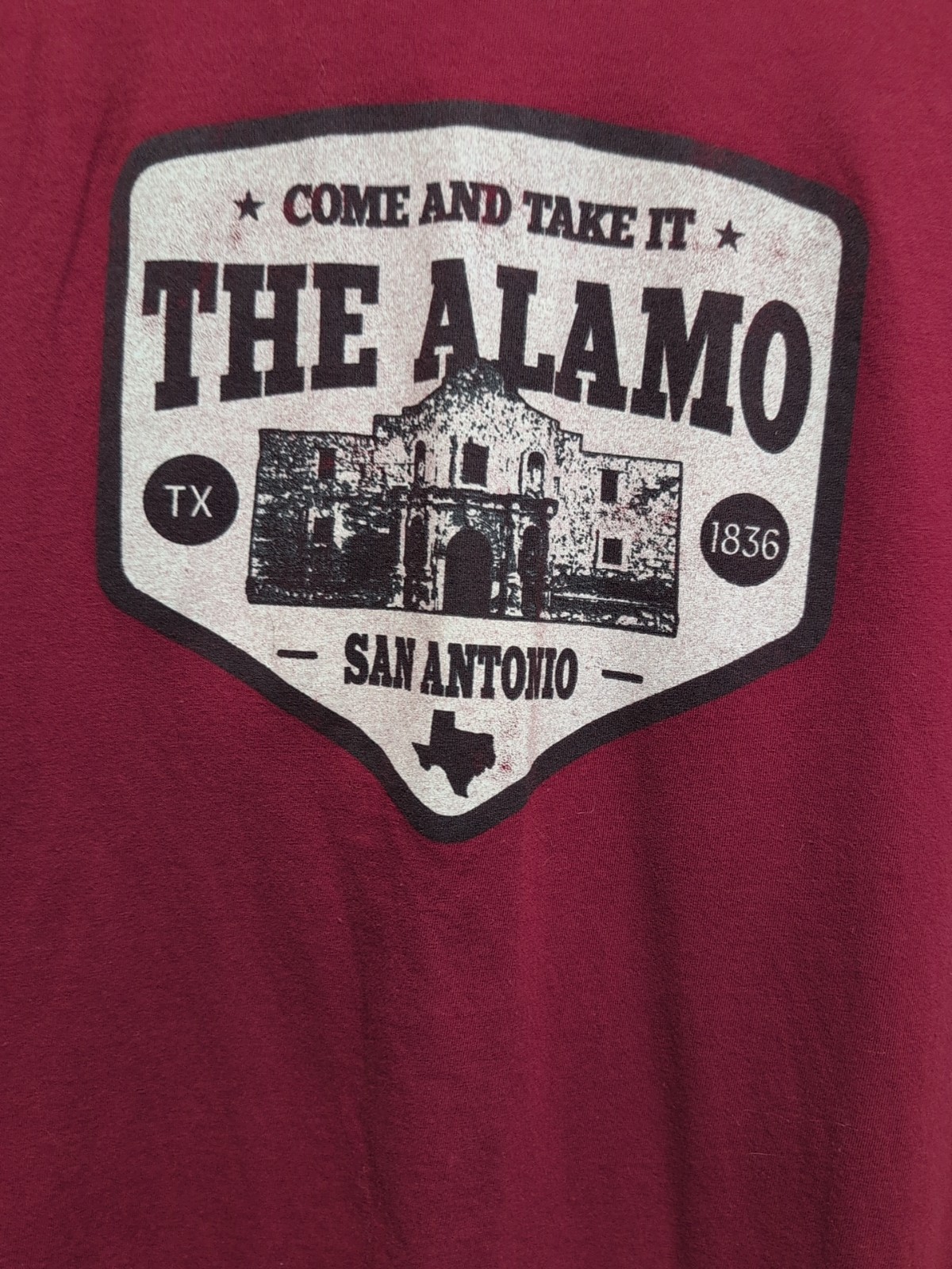 Alamo Mens Red T Shirt Size M San Antonio. Texas. Short Sleeves gallery