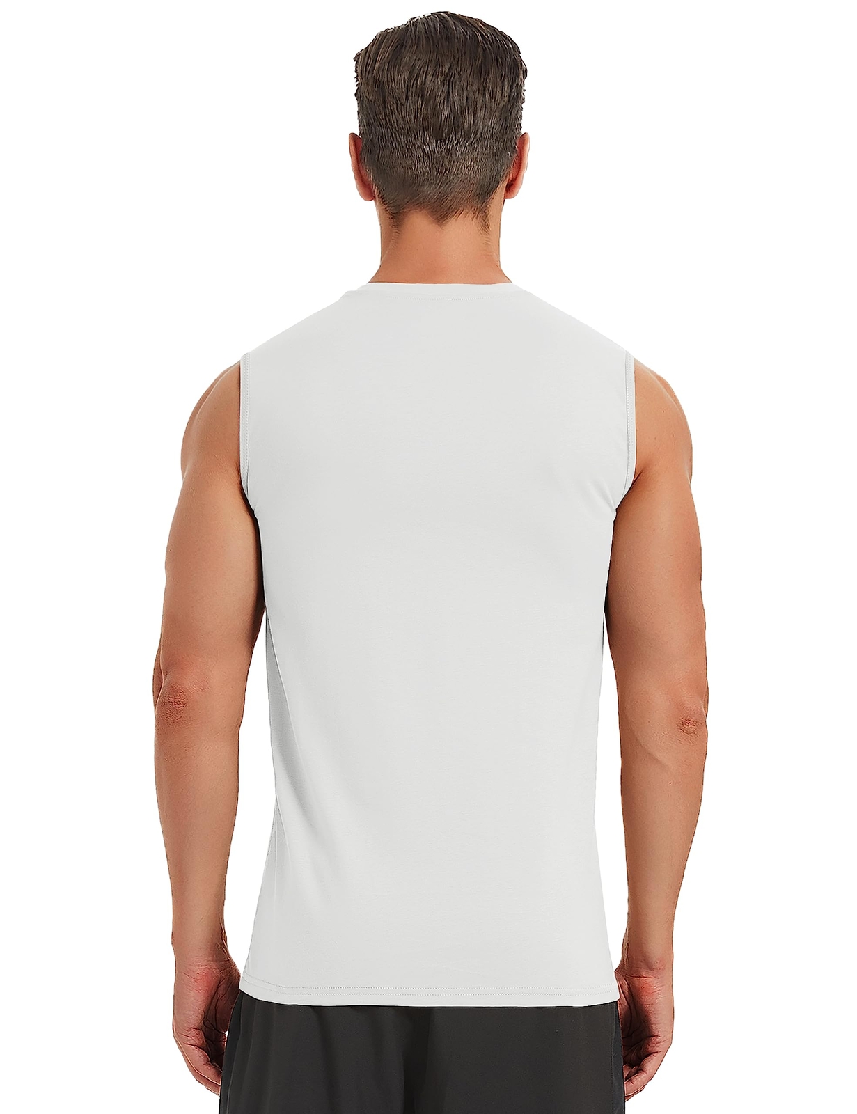 Men's Sleeveless Muscle Tee Cotton Tank Tops Gym Fitness Casual Swim Sport Shirt gallery