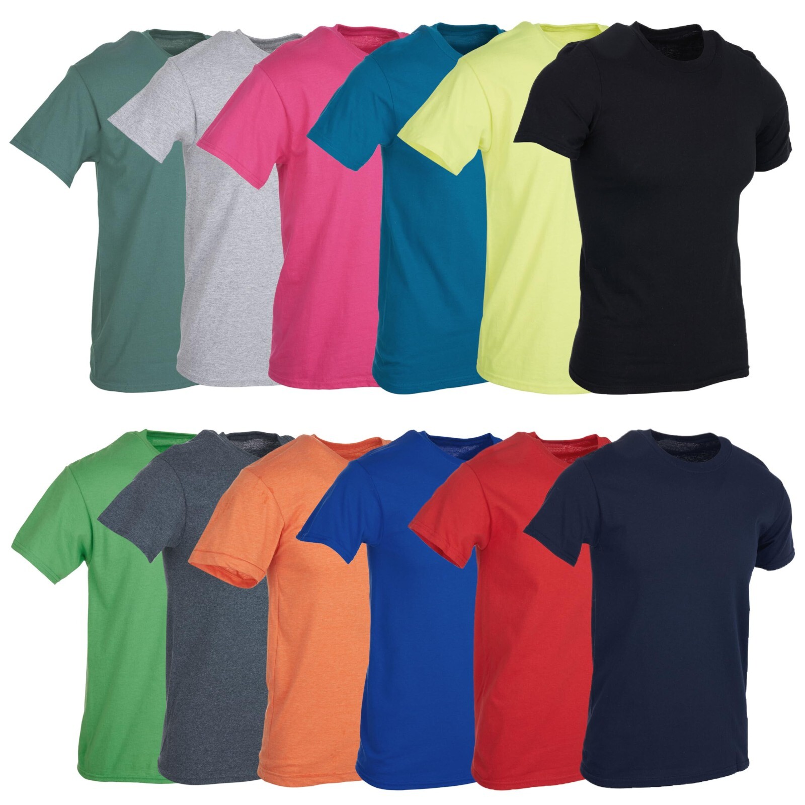 SOCKS'NBULK 12 Pk Mix Colors Mens Cotton Crew Neck T-Shirts Bulk Short Sleeve gallery