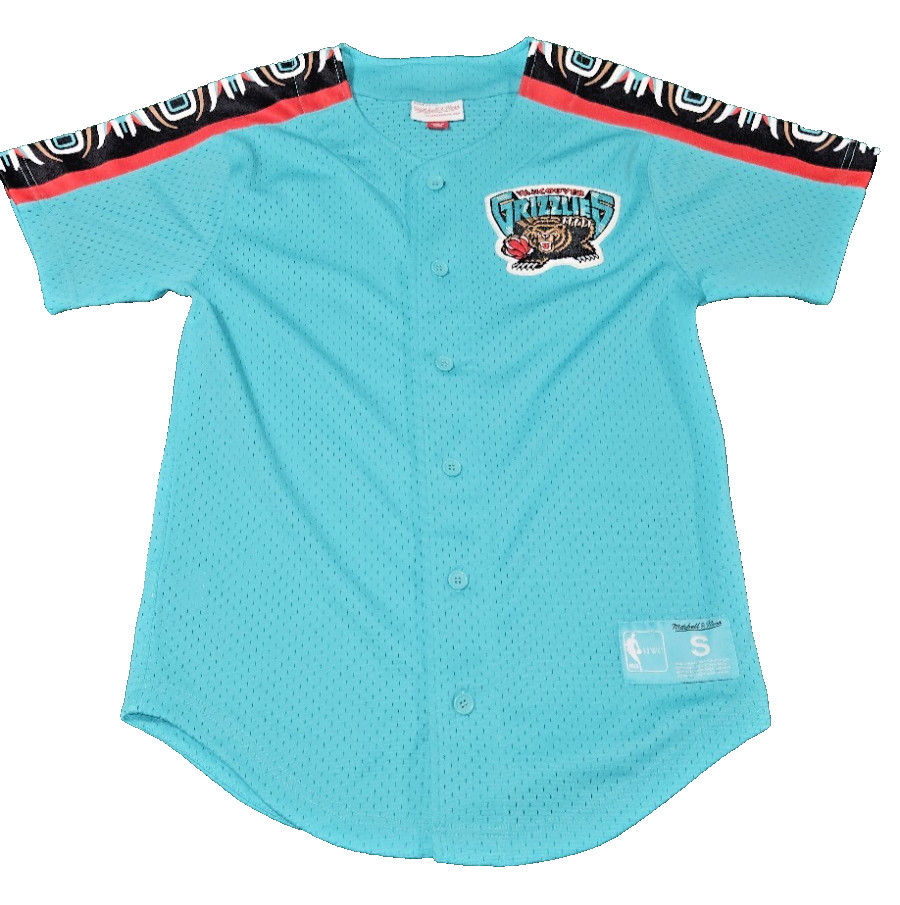 Mitchell & Ness Mesh Botton Up NBA Vancouver Grizzlies Shirt Size small