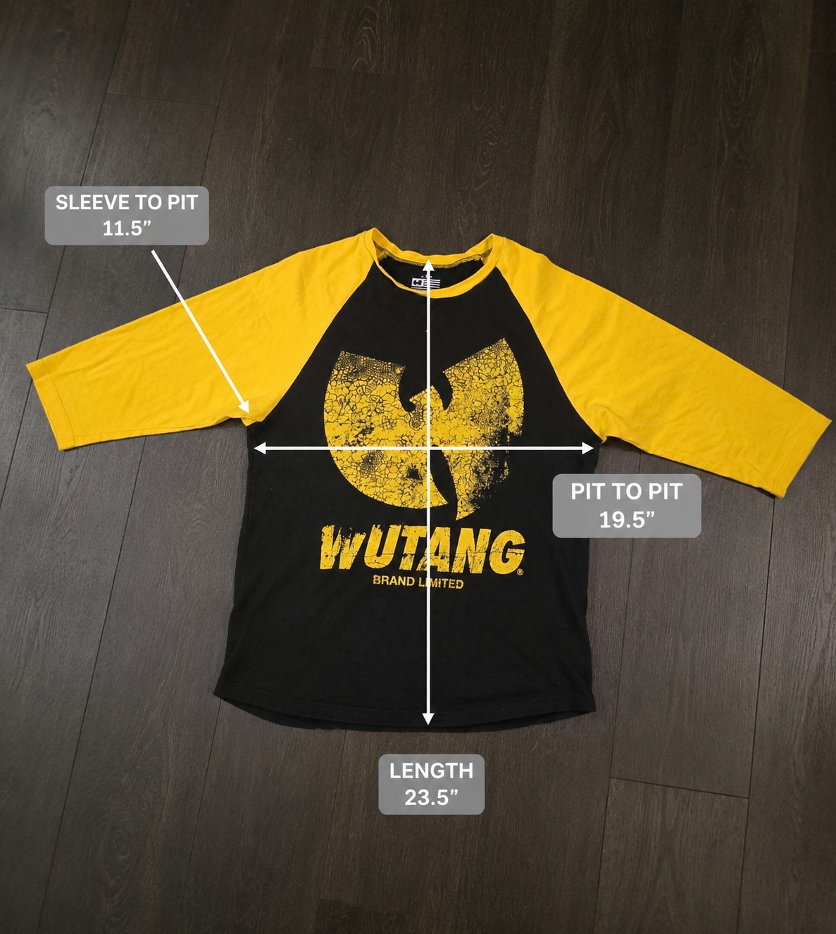 Wu-Tang Brand Limited Baseball Tee Black Yellow Raglan Shirt Rare Graphic Adult gallery
