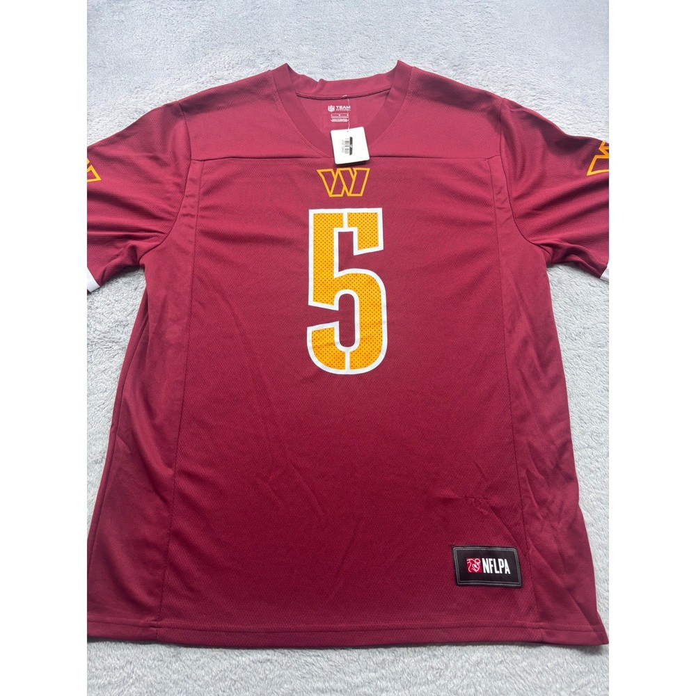 Washington Commanders Jayden Daniels 5 NFLPA Jersey Mens L *Small defect*