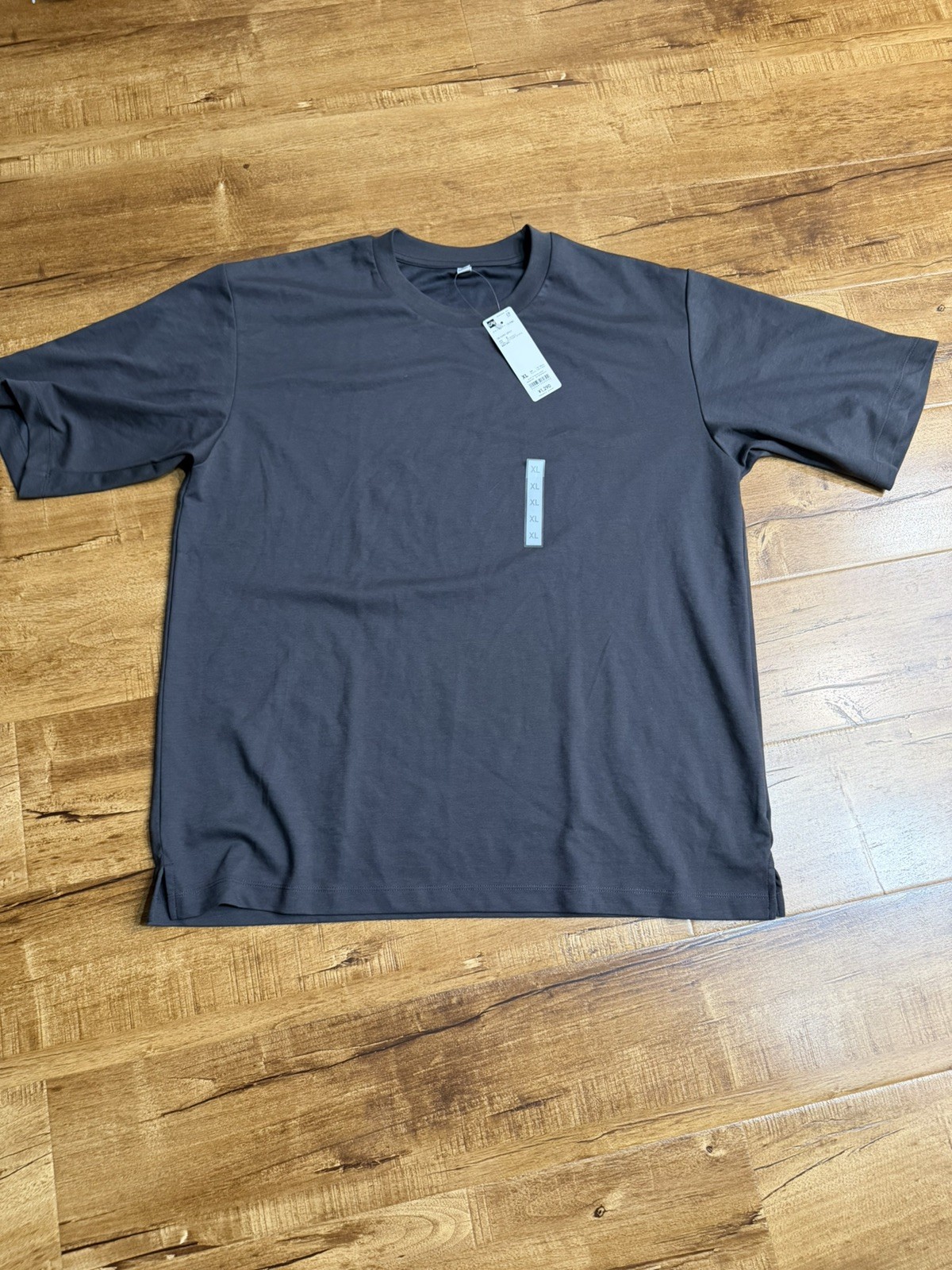GU by Uniqlo Cotton Crewneck T Shirt Mens Dark Grey Short Sleeve Solid Sz XL
