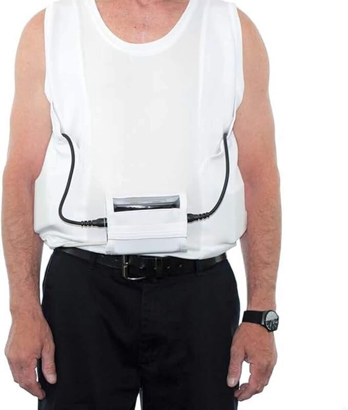 LVAD HeartMate 2 & 3 Sleeveless Tank Top Shirt for Men's With Pockets White S-5X gallery