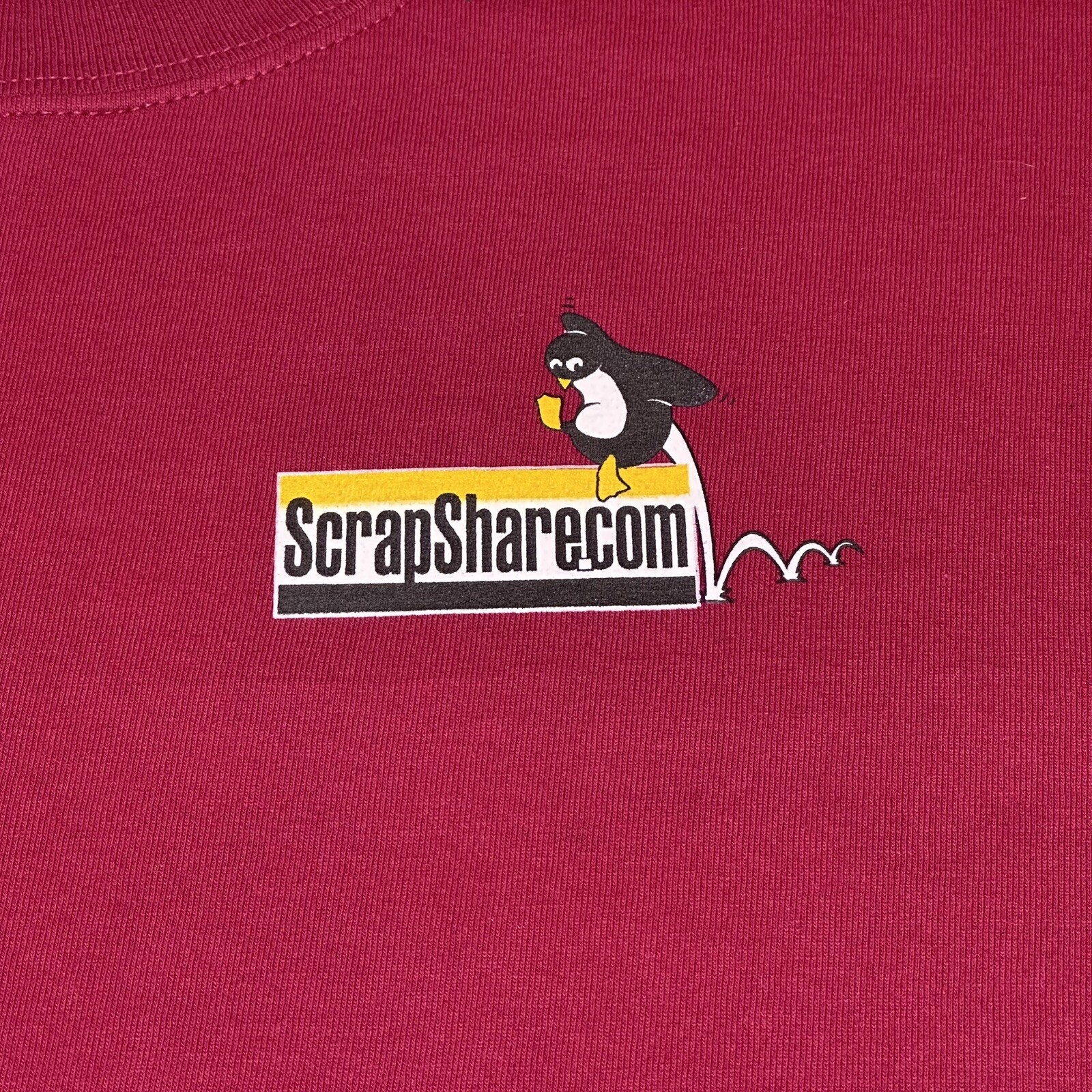 Vintage 2000s ScrapShare Forum DIY Art Craft Penguin Mascot T-Shirt Size Large gallery