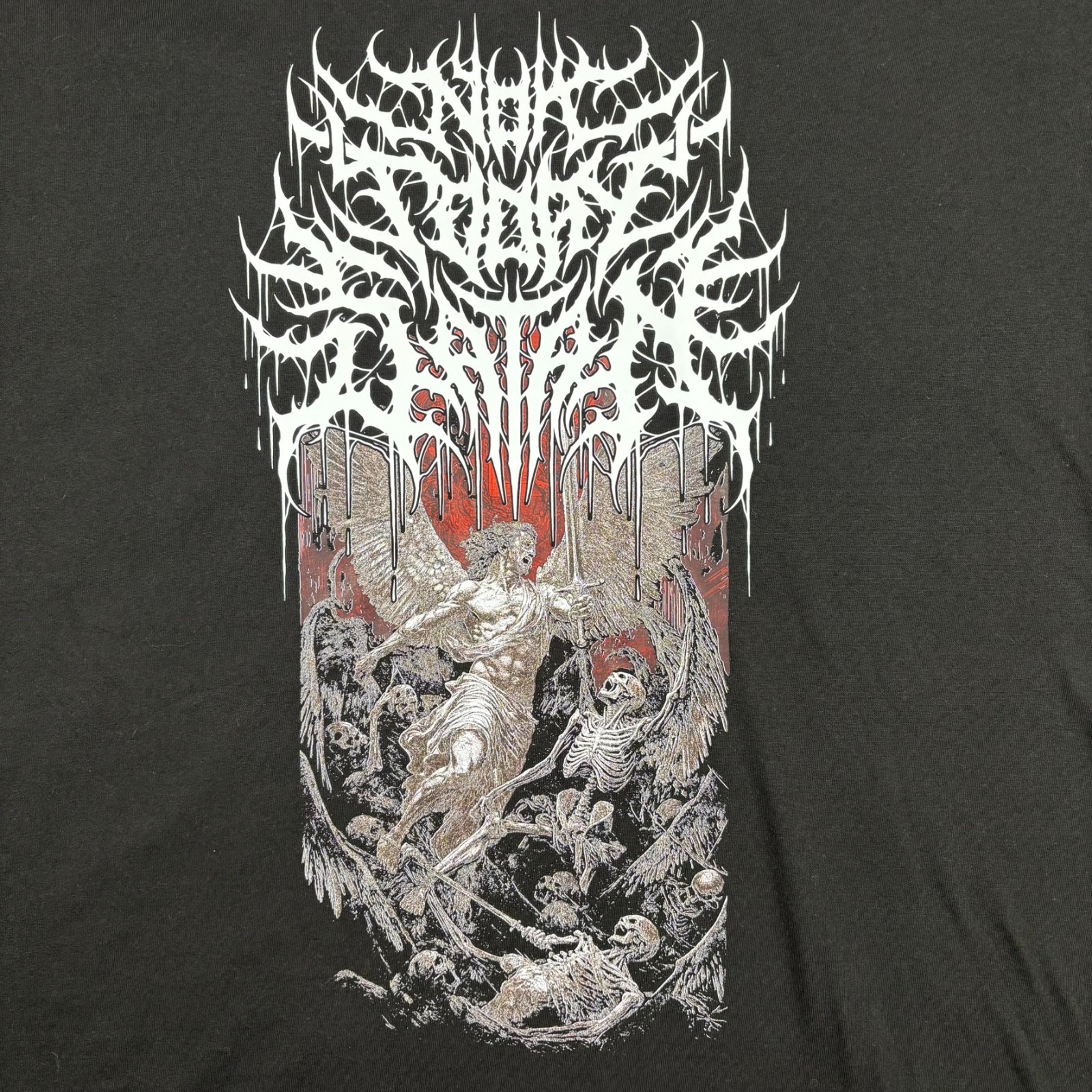 Death Metal Men's T Shirt 3XL Not Today Satan Black White Punk Rock & Roll Band gallery