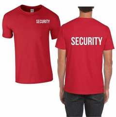 Security Print, Workwear Uniform Police Staff Bouncer Doorman Bodyguard T-Shirt