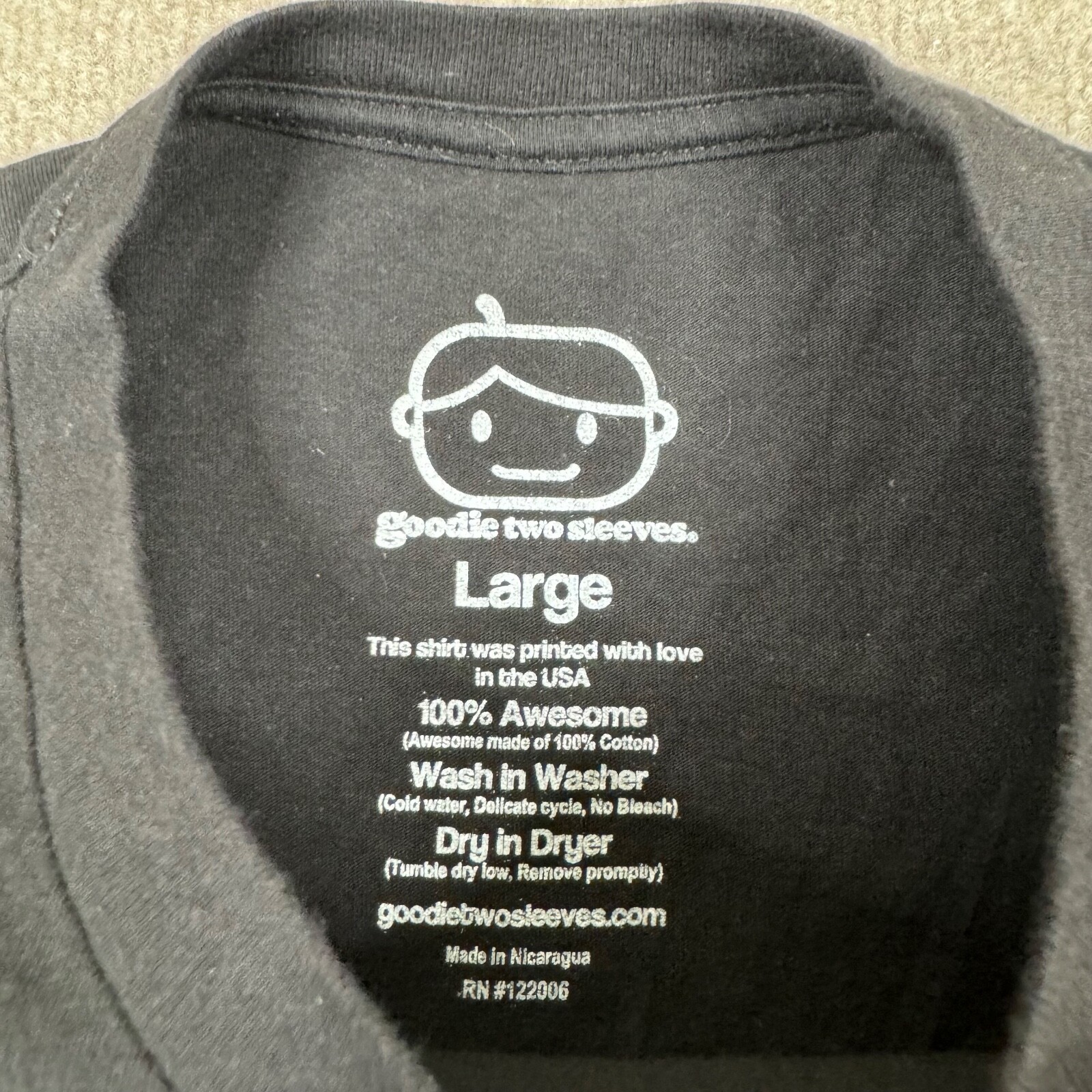 Goodie Two Sleeves T Shirt Mens Size L Large Black Short Sleeve Unicorn Logo gallery