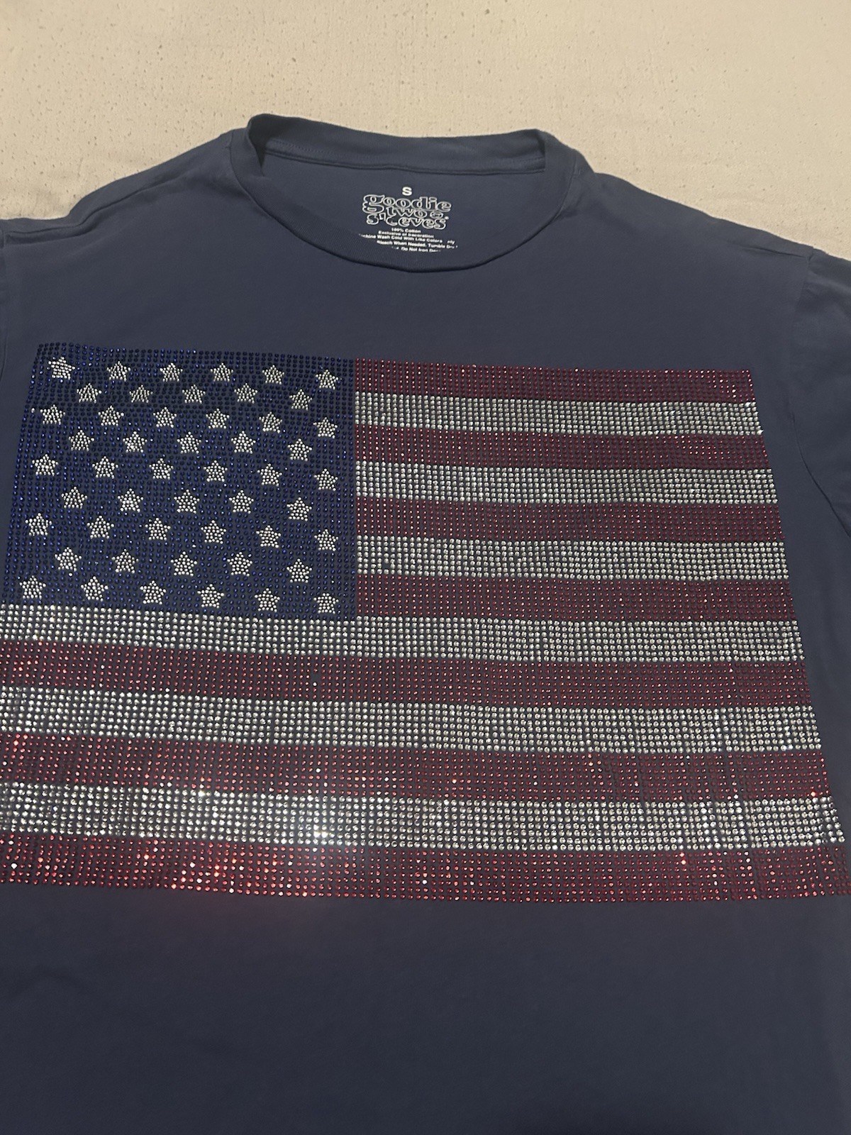 Goodie Two Sleeves Mens Flag T Shirt Size Small Short Sleeveless Round Neck. gallery