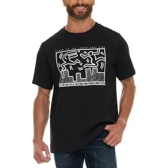 Keith Haring Men's S Dance On The Lower East Side Graphic T-Shirt Black L1301 gallery