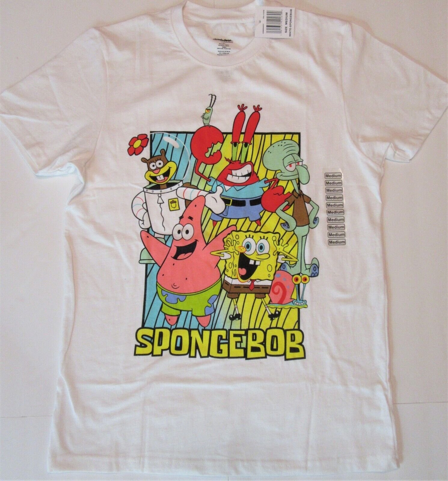Sponge Bob Square Pants Medium T-Shirt ~ Size M ~ White T Shirt A gallery