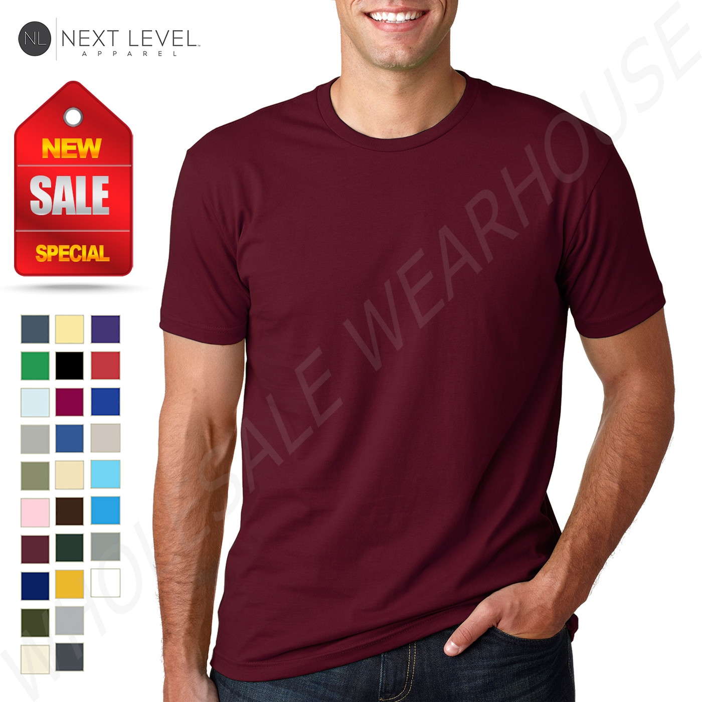 NEW Next Level 100% Cotton Men's Premium Fitted Crew Neck XS-XL T-Shirt R-3600 gallery