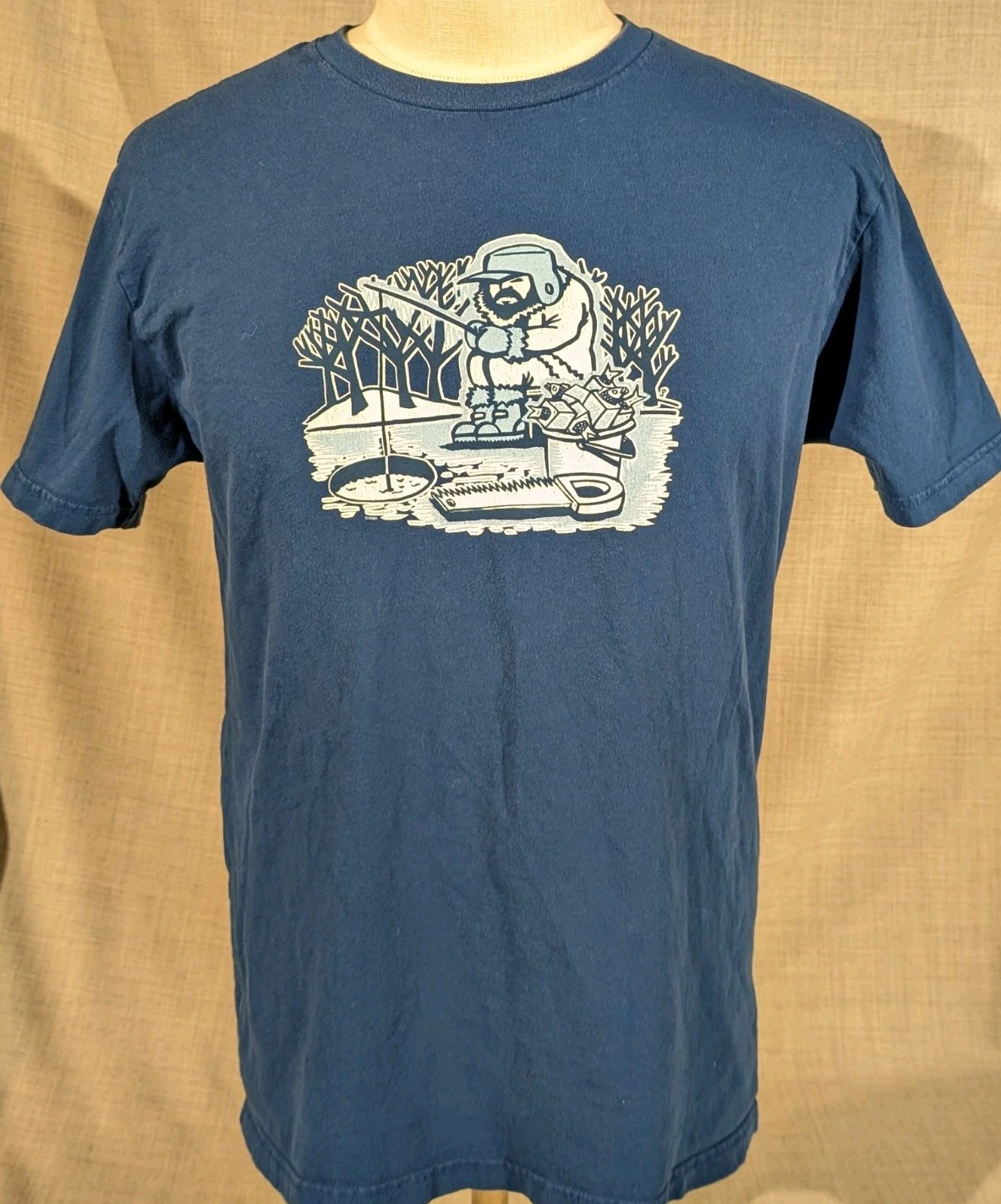 Phish Pollock Ice Fisherman Blue Cotton T-shirt Adult Size L gallery