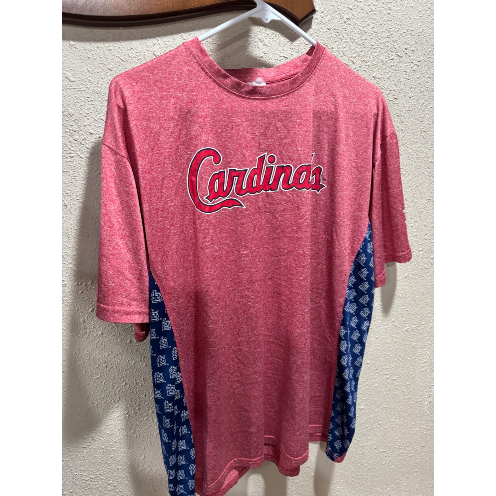 St Louis Cardinals MLB T-Shirt Mens Red Blue Side Panel Apple Vacations Promo L gallery