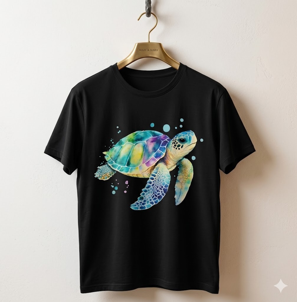 Turtle Splash Artwork - Beach Ocean Wildlife Animal Lover T-Shirt - H069 gallery
