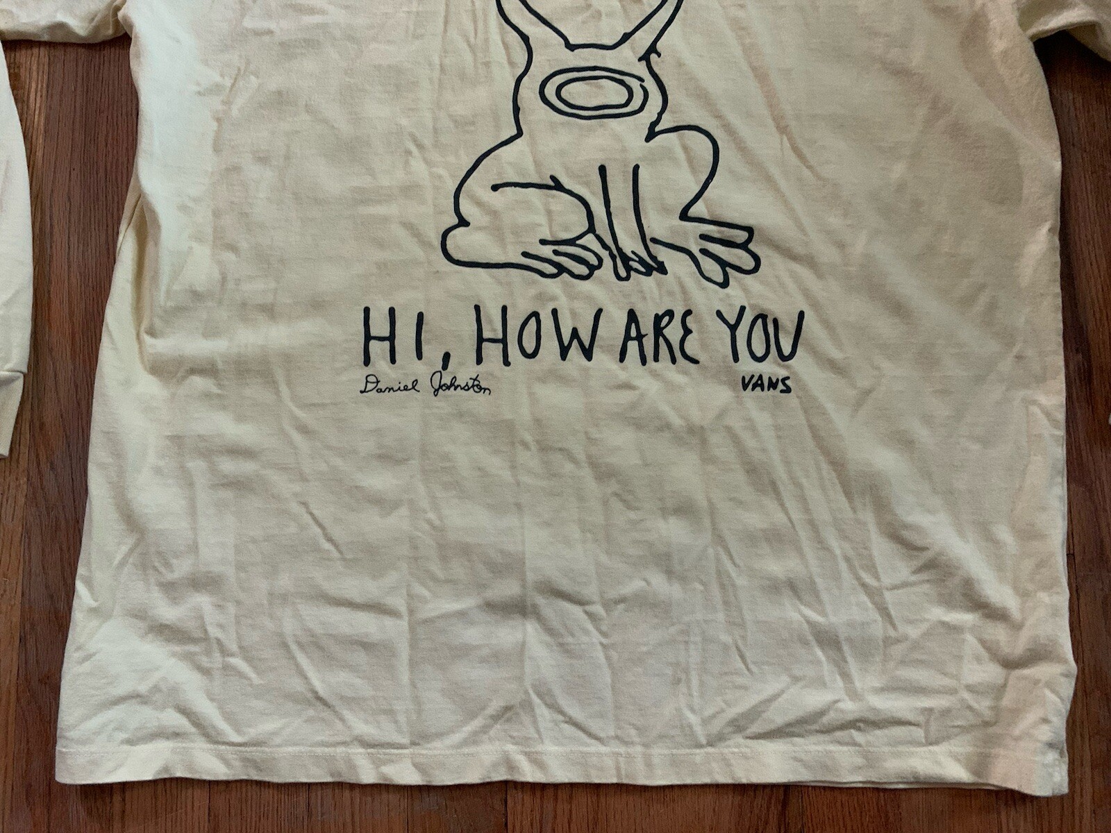 Daniel Johnston Vans Long Sleeve ‘Hi, How Are You’ Shirt, Yellow, Men’s XL gallery