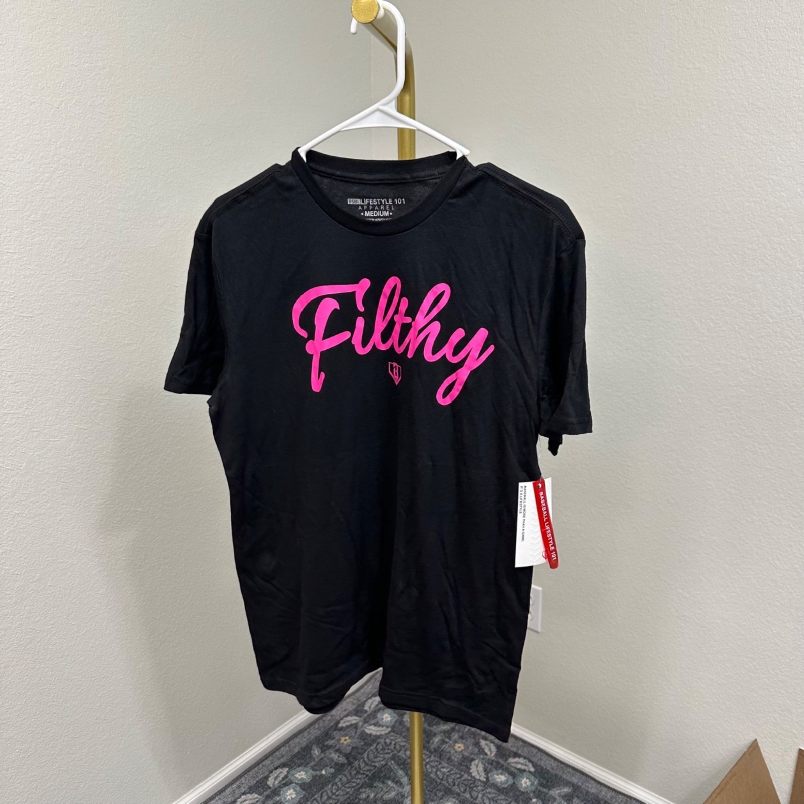 Baseball Lifestyle 101 Filthy Black Short Sleeve Graphic T Shirt Mens Medium NEW gallery