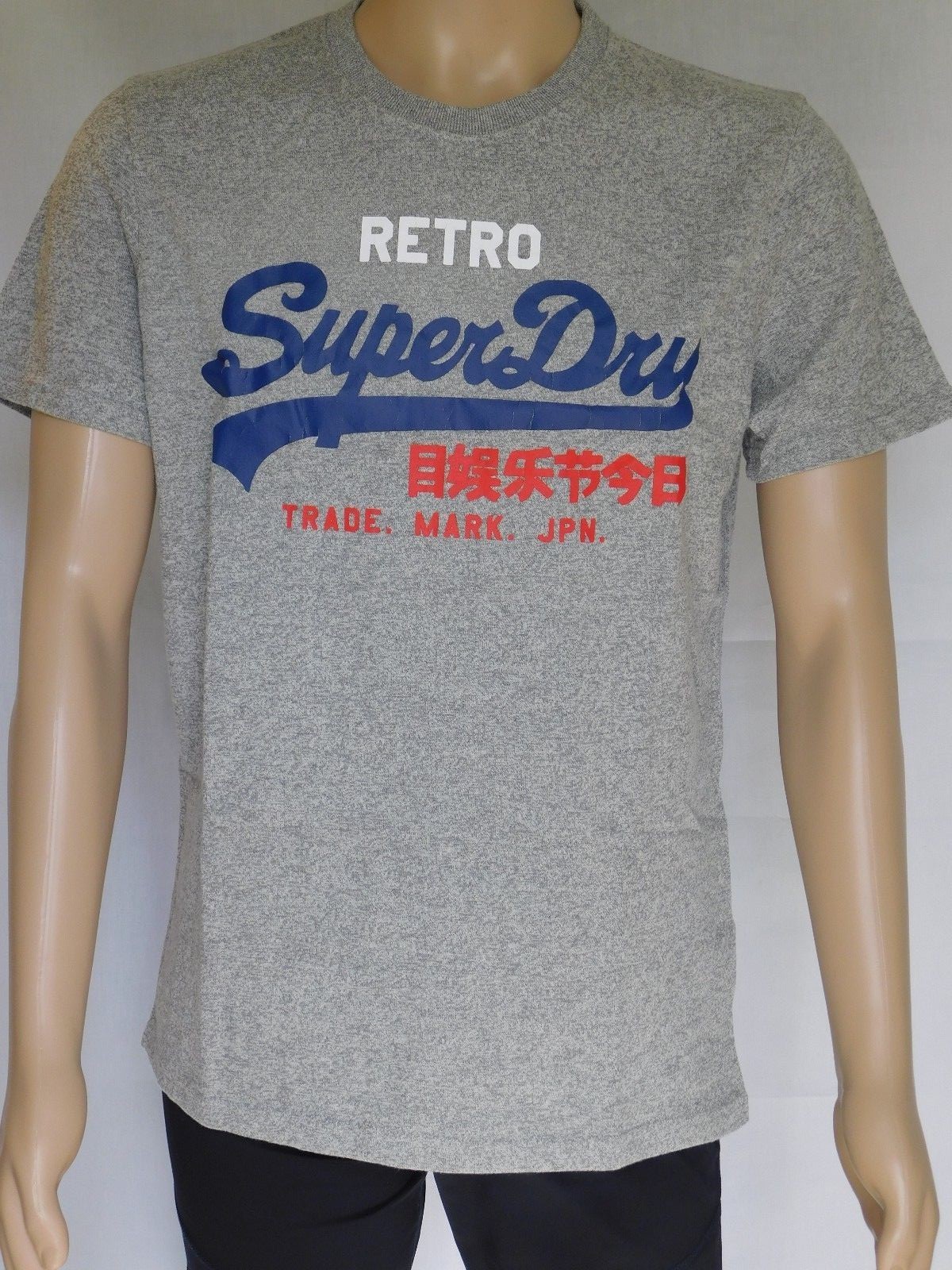 Superdry men's retro vintage grey t-shirt gallery