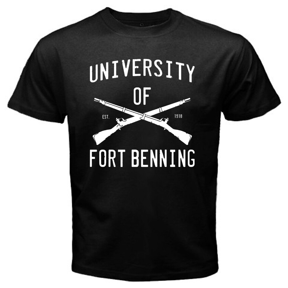 University of Fort Benning Army Military Men's Black T-Shirt Size S to 5XL gallery