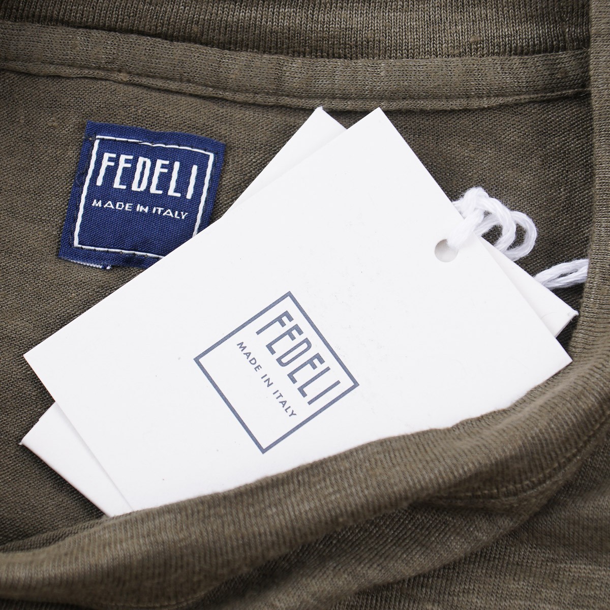 Fedeli Olive Green Lightweight Stretch Linen T-Shirt XL (Eu 54) NWT Tee gallery
