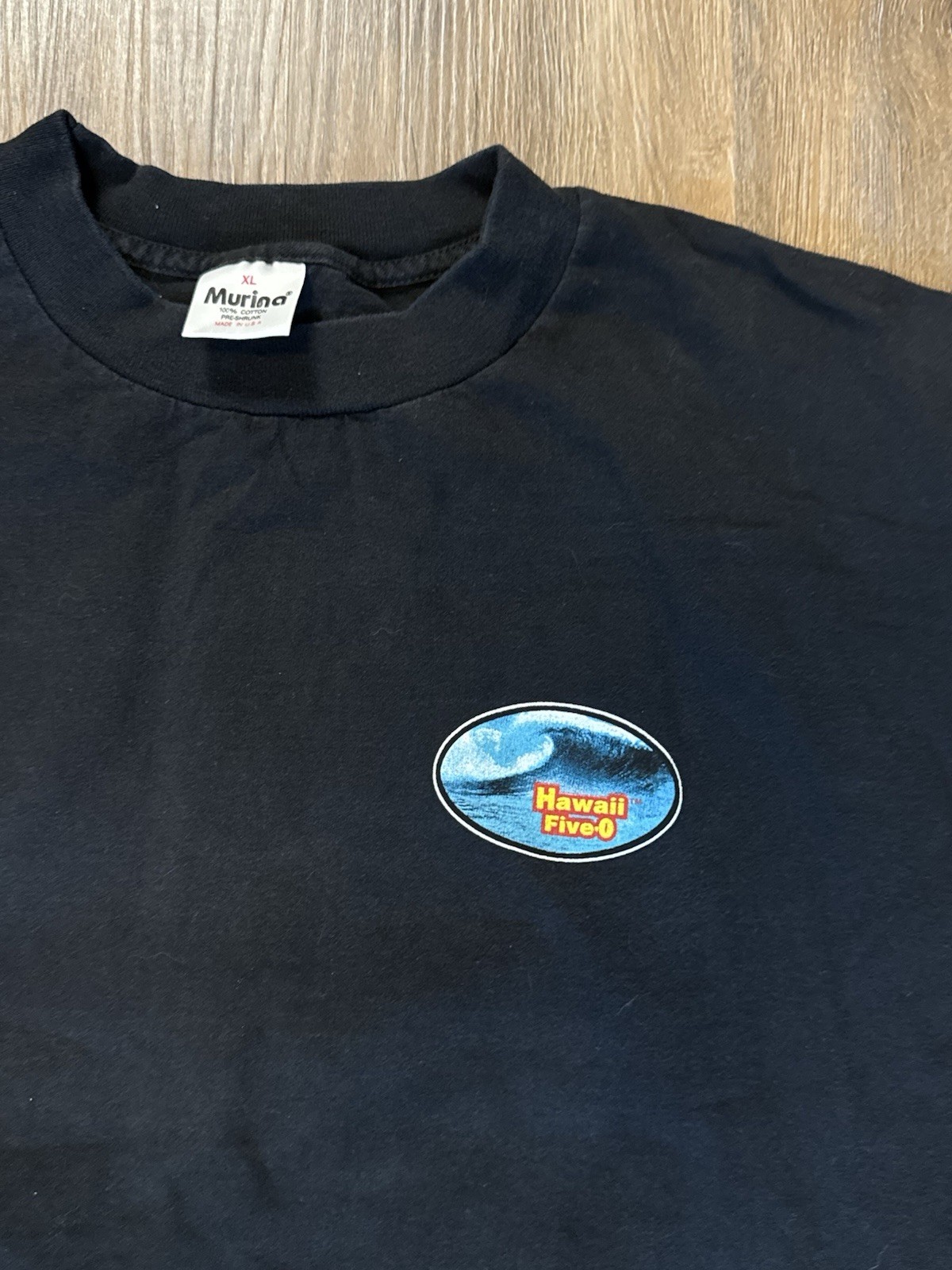 Vtg Hawaii Five O Shirt XL Black Graphic Short Sleeve “Book em Dan-O” T Shirt gallery