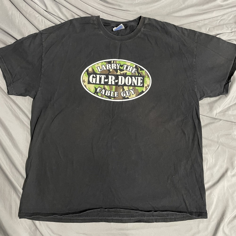 Vintage 2000s Larry The Cable Guy Git R Done Comedy Tour 2009 T Shirt Size XXL