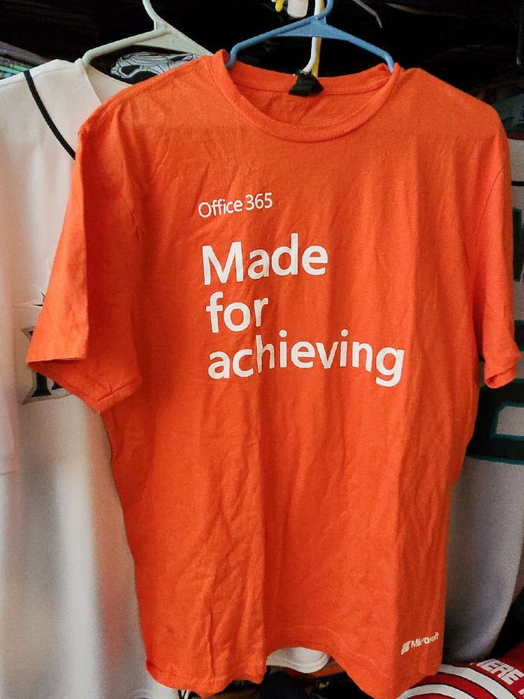 Microsoft Office 365 Made For Acheiving XL Orange T Shirt World Tour