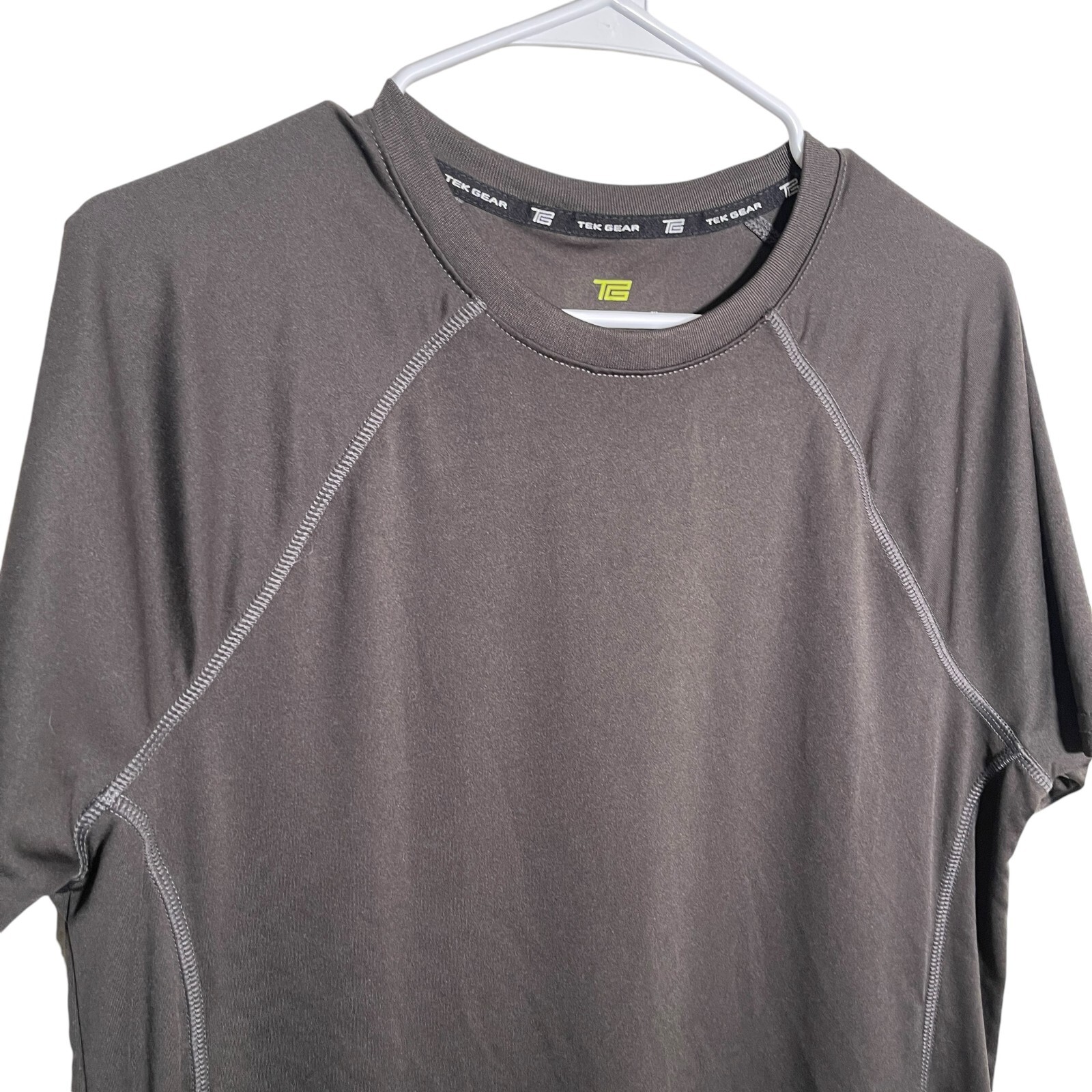 Tek Gear Shirt Men's Medium Gray Short Sleeve Athletic Solid Tee Crew Active Top gallery