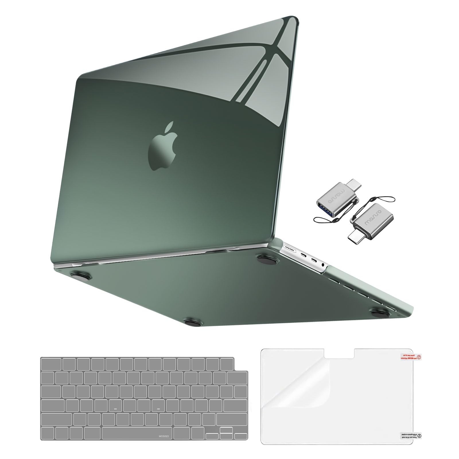 MOSISO Compatible with MacBook Pro 14 inch Case M5 2026 M4 M3 Emerald Green