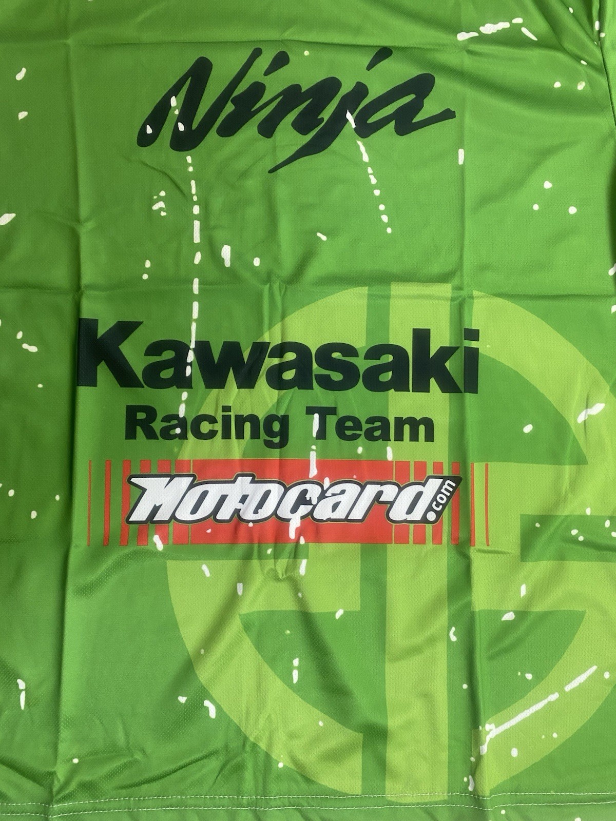 Men XL Motorcycle Quick Drying T-Shirt With Kawasaki Ninja Logo Green gallery