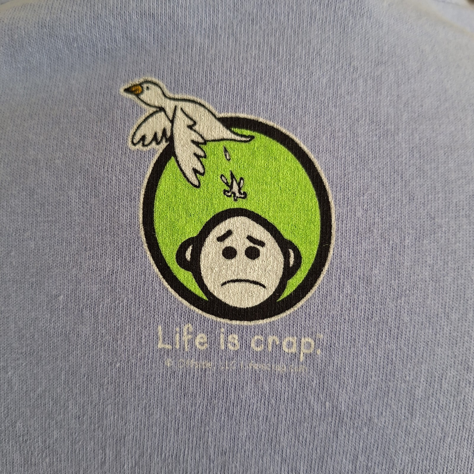 L Life Is Crap In The Grocery 100 Cotton T Shirt In Periwinkle gallery