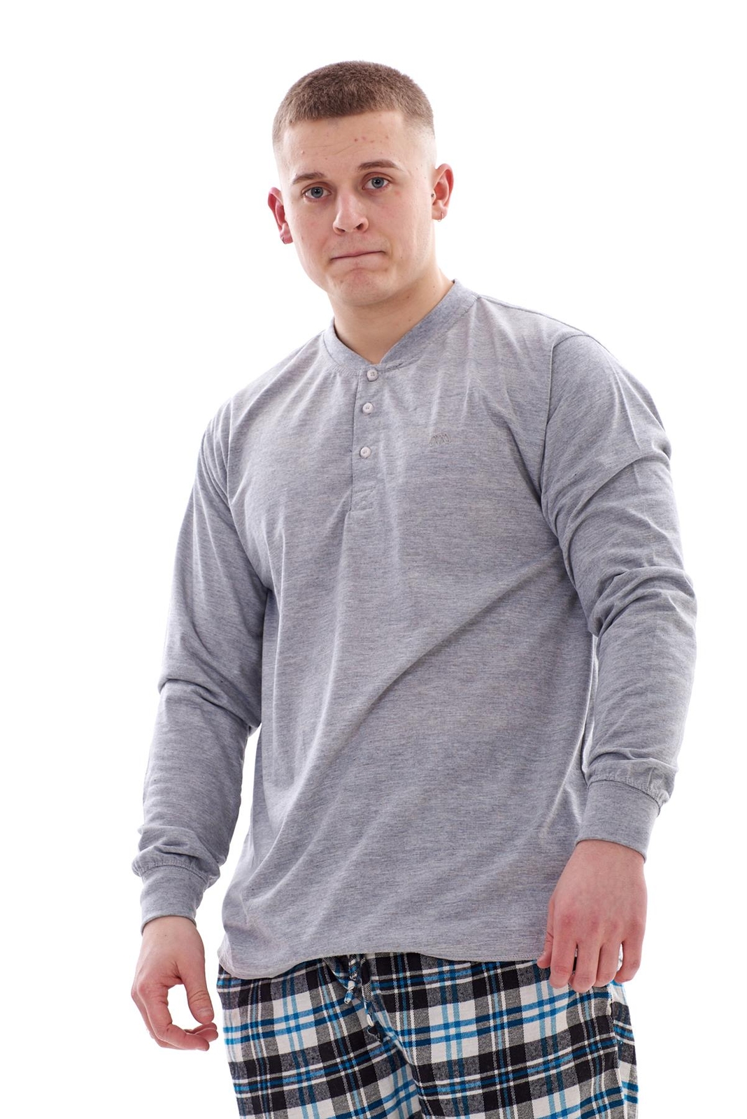 Mens Casual Shirts Jersey Cotton Henley Long Sleeve ribbed cuff Tops T-shirts gallery