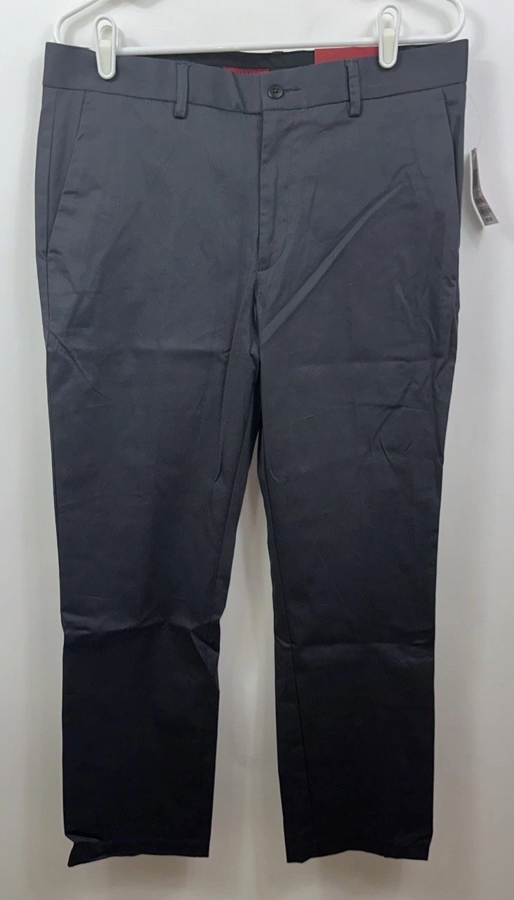 NWT Alfani Men’s 32 X 29 Gray Stretch Slim Fit Flat Front Dress Pants $60