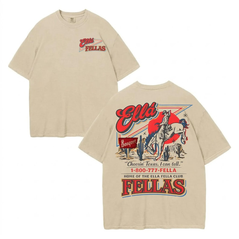 Ella's Fellas Club Shirt, Vintage Western Concert Graphic Tee, Ella Fella Club C gallery