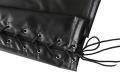 Fashionable Side Strap Leather Men’s Top Button Style Sexy Exposed Navel T-shirt