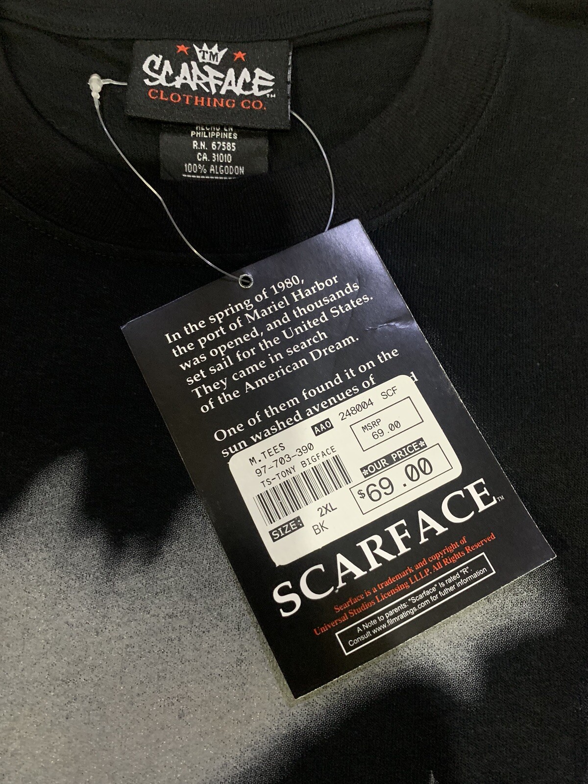 Vintage Y2K Scarface Clothing Co. Licensed Tony Montana Big & Tall 2X, 3X-5X NWT gallery