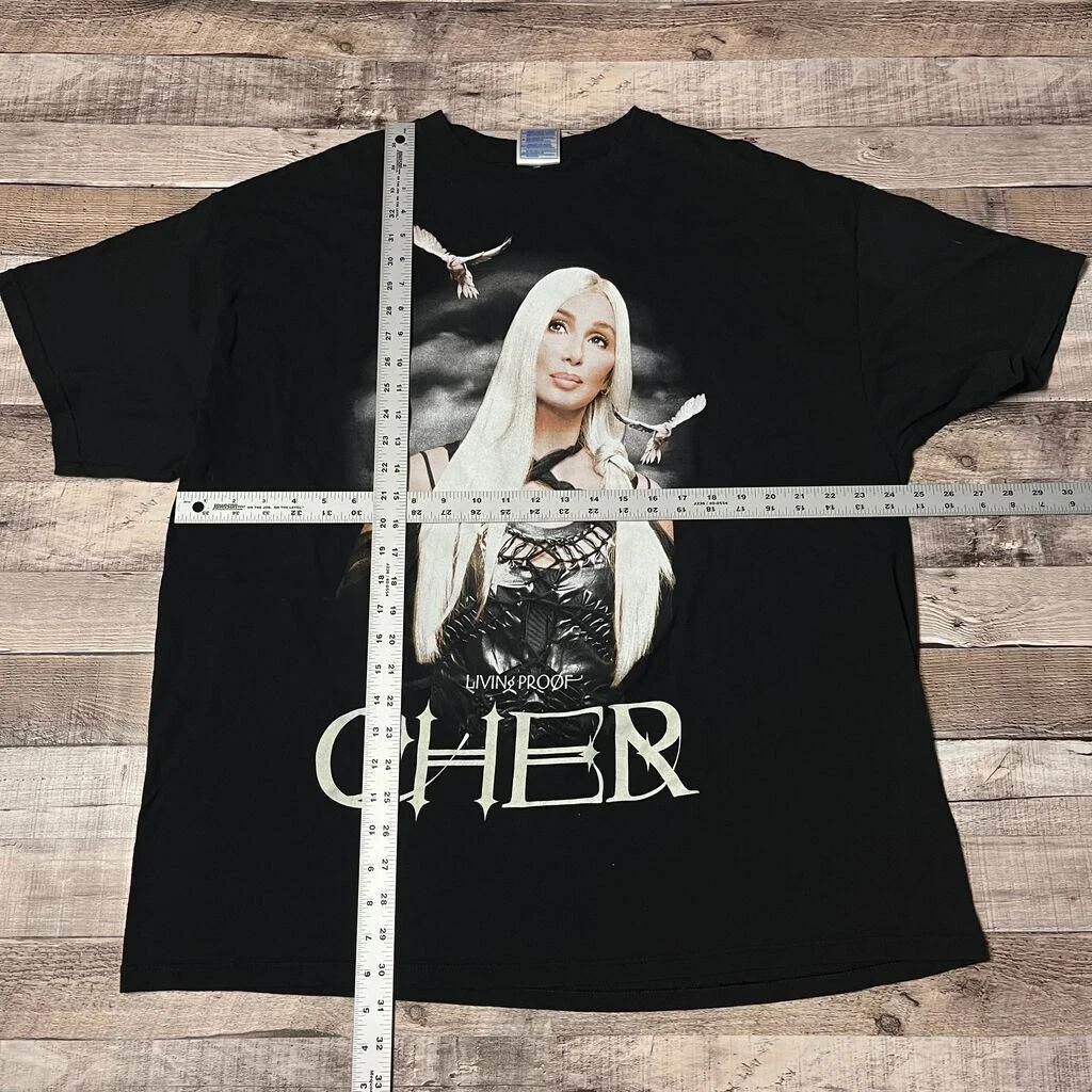 Cher Shirt Adult 2XL Black Living Proof Farewell Music Tour Merchandise 2000's gallery