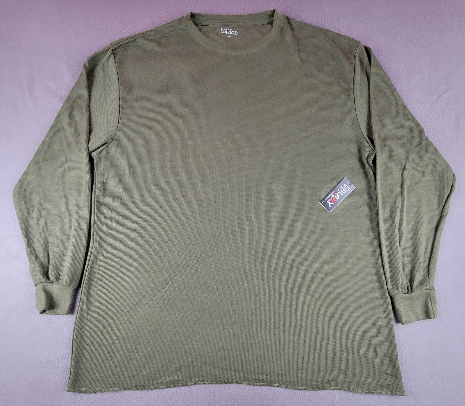 Galaxy Men's 5XL Green Waffle Thermal T-shirt Long Sleeve Cotton/Polyester gallery