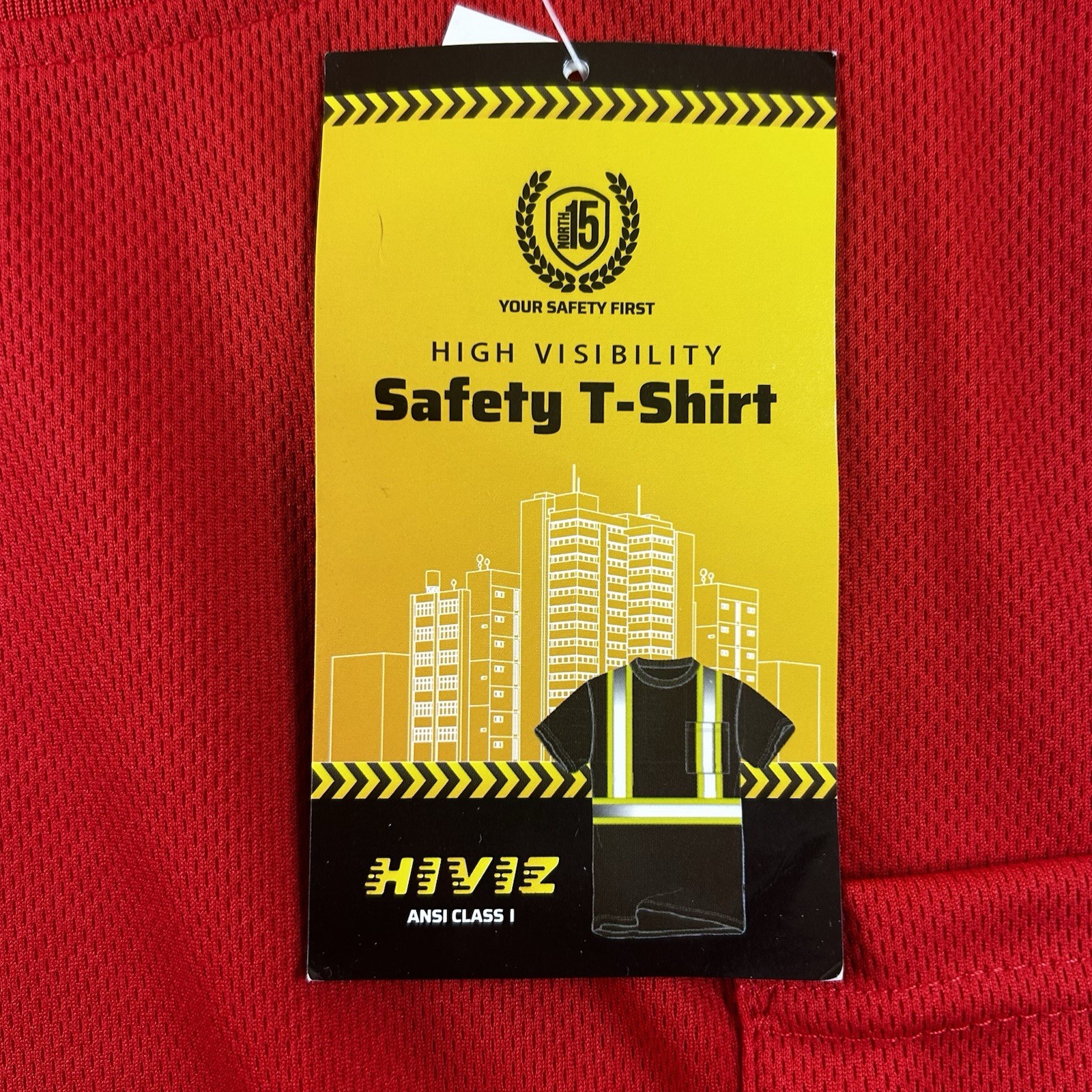 North 15 HiViz T-Shirt Mens 2XL Orange Short Sleeve ANSI Class 1 Reflective NWT gallery