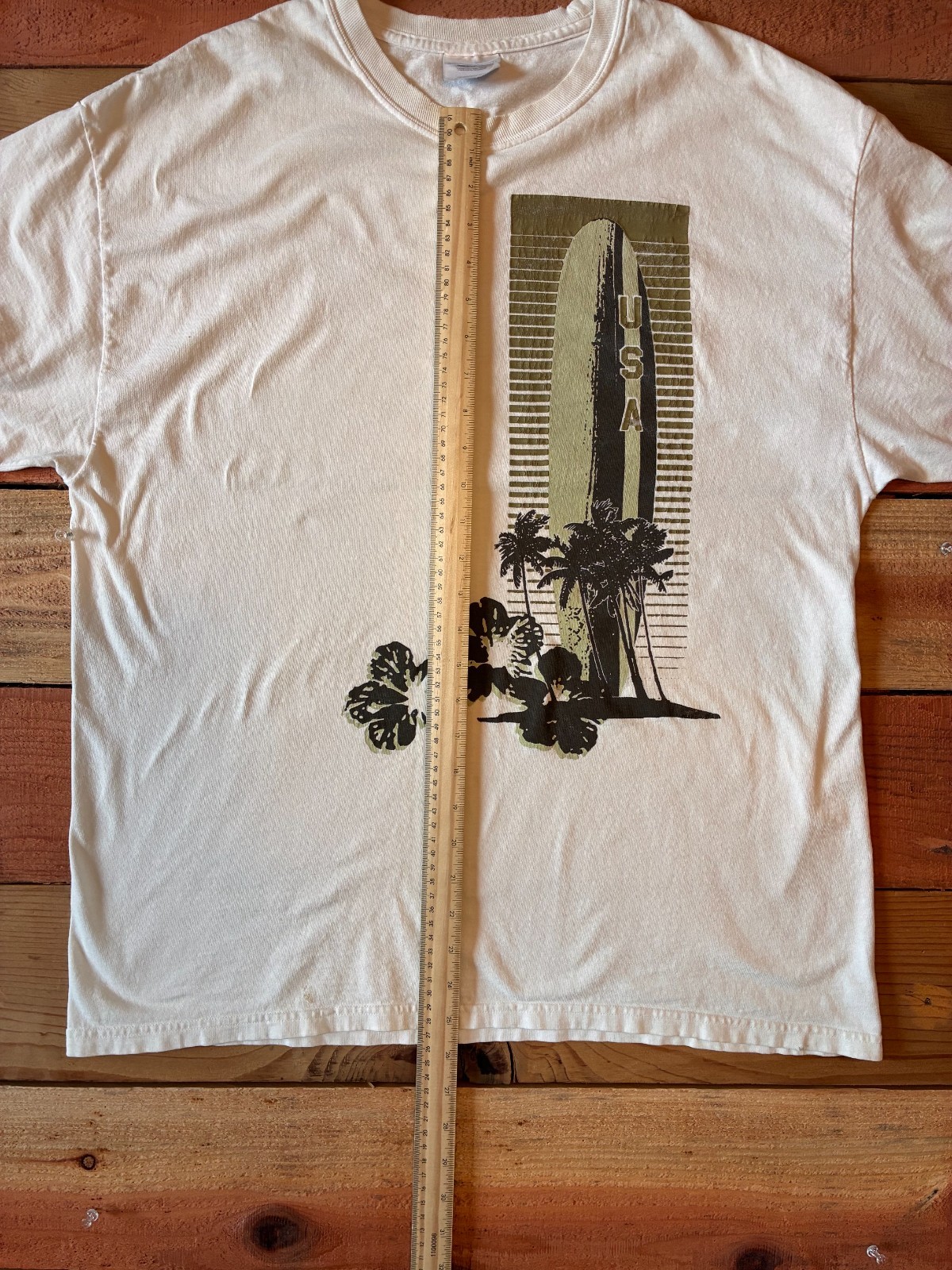 Y2K USA Surf T Shirt XL Hanes Heavyweight Vintage Beach Hawaiian Tee gallery