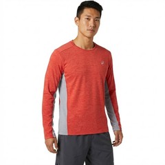 ASICS Men’s Train Sana Long Sleeve Top – Size Large – Fiery Red / Piedmon